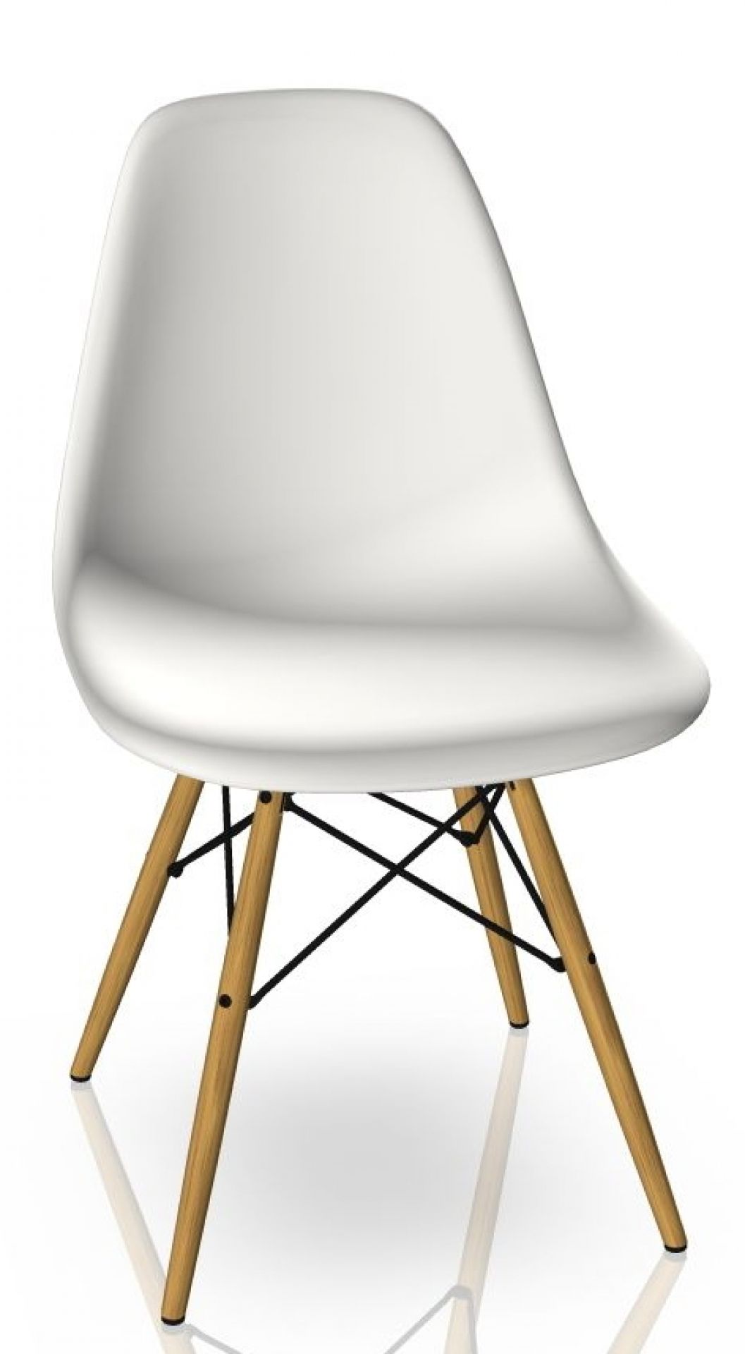 Eames Plastic Side Chair DSW Chair Vitra Maple yellowish - White